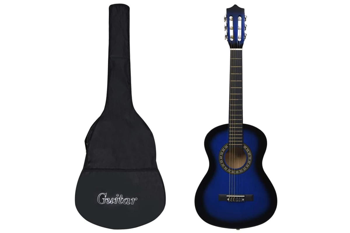 vidaXL 3055603 Classical Guitar For Beginner And Kid With Bag Blue 1/2 34"