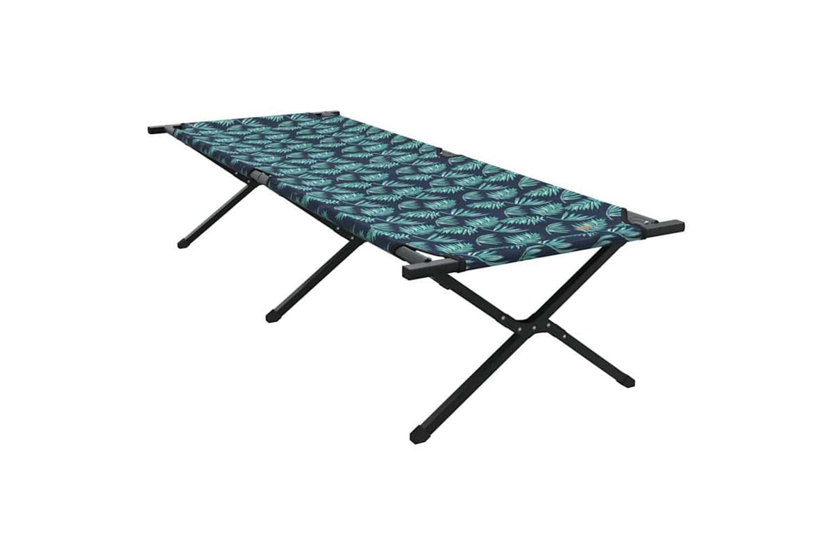 Vidaxl Folding Camping Bed Leaf Forest 210 X 80 X 46 Cm Oxford Fabric