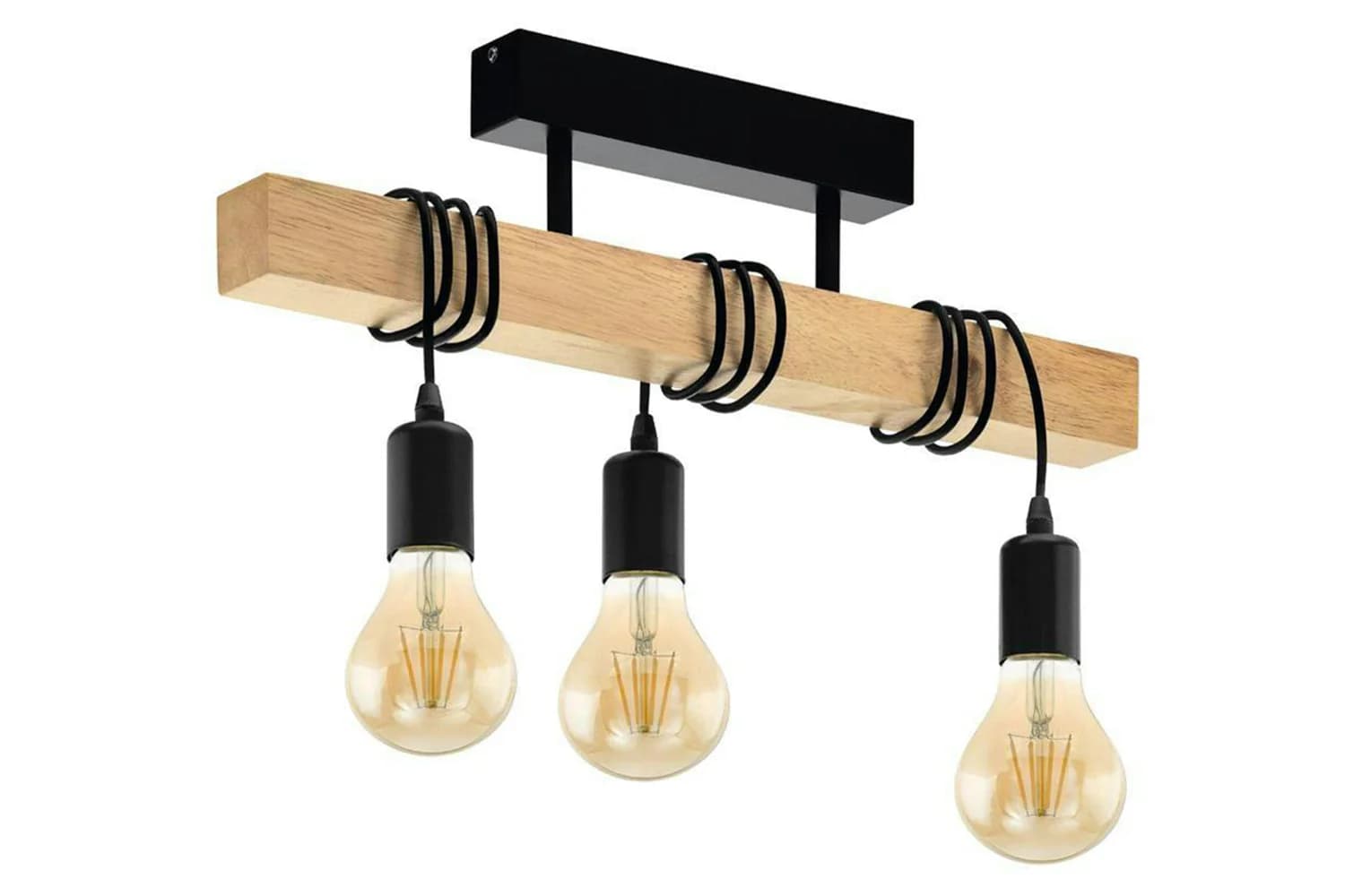 Eglo | Townshend 3 Industrial 3-light Pendant | Brown/Black