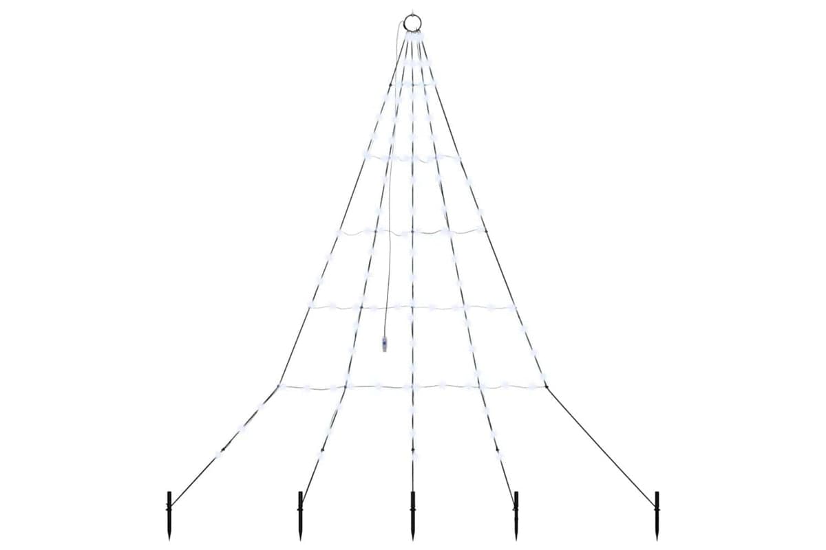 Vidaxl Led Christmas Tree With Ground Spikes Cool White 180 Cm Metal
