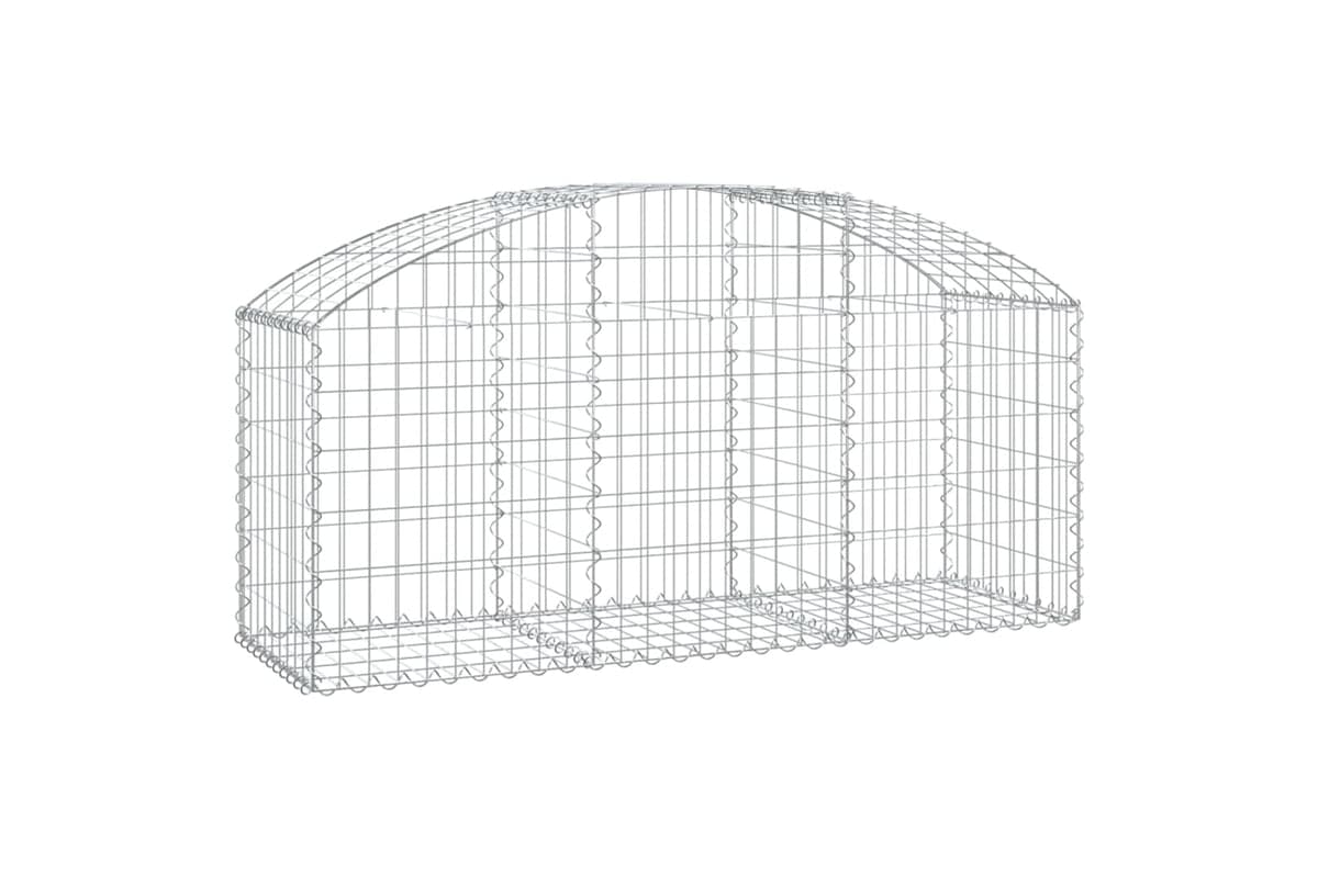 vidaXL 153453 Arched Gabion Basket 150x50x60/80cm Galvanised Iron