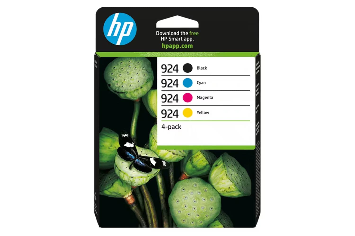 HP 924 CMYK Original Ink Cartridge | Black & Tri-colour | Pack of 4