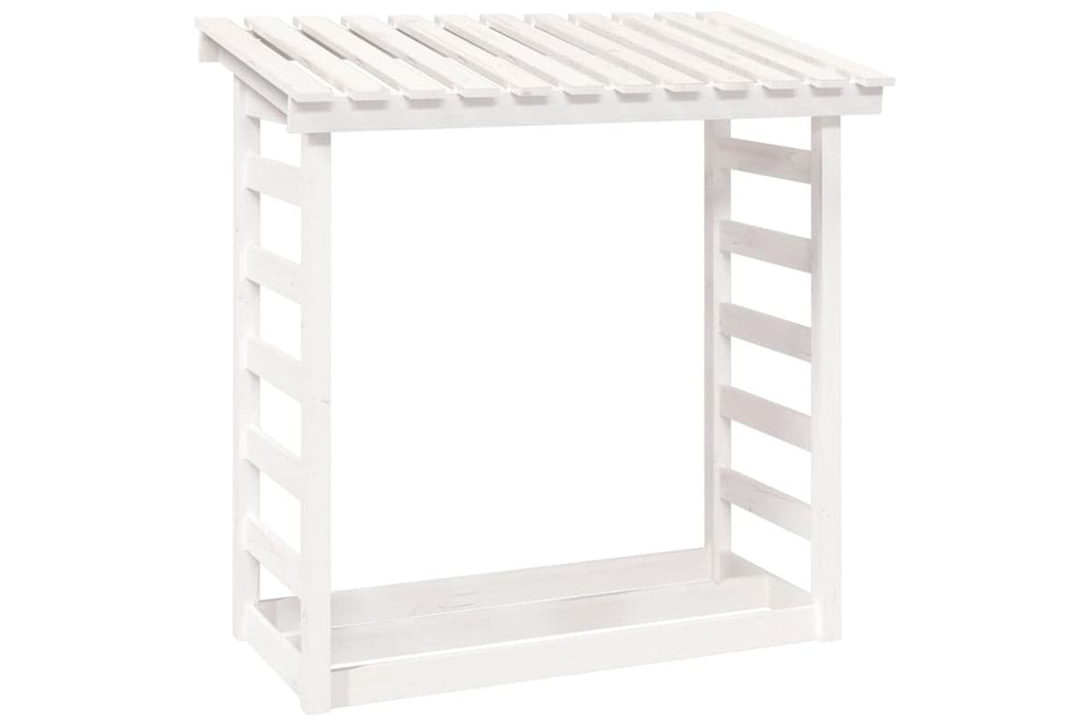 vidaXL 822438 Firewood Rack White 108x64.5x110cm Solid Wood Pine