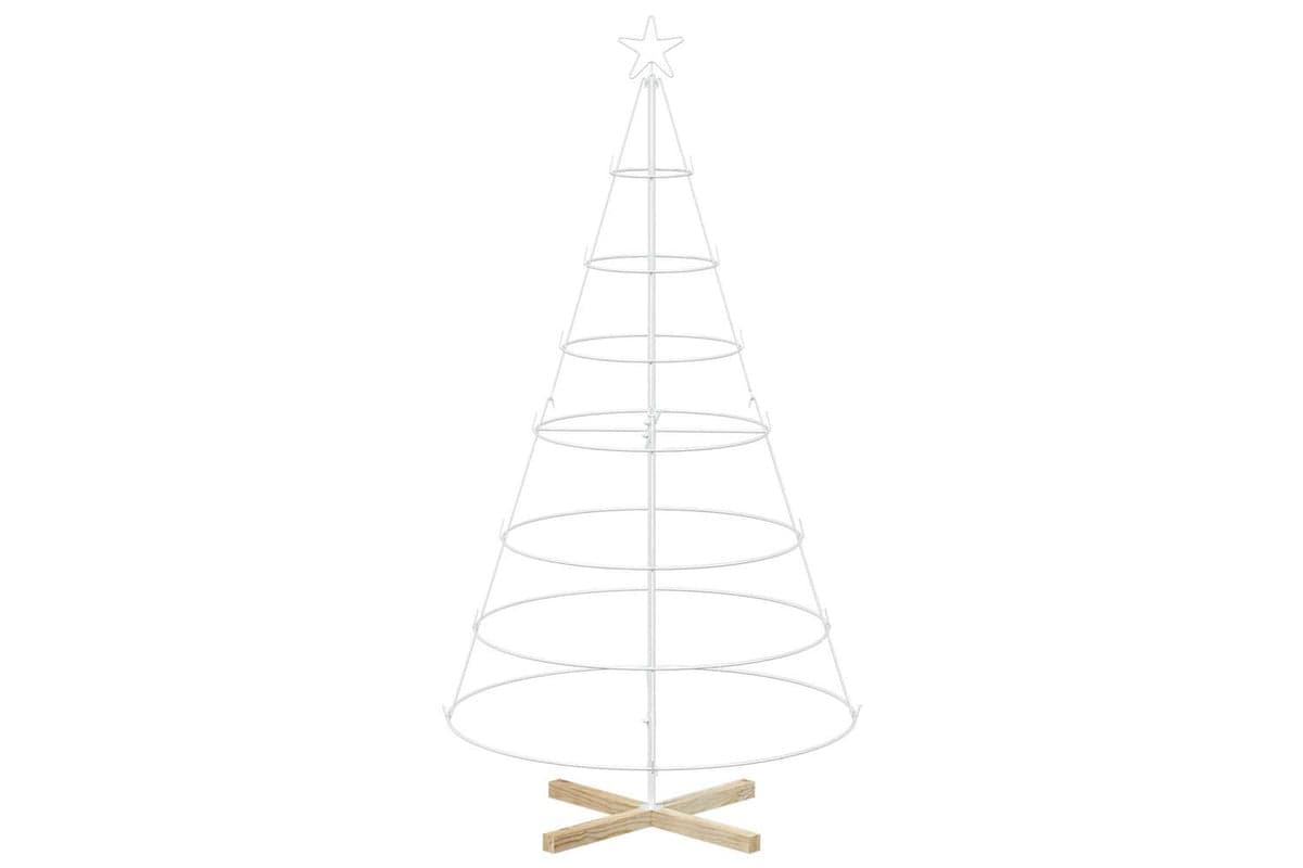Vidaxl Metal Christmas Tree With Ring Stand Kuopio 180 Cm Steel White