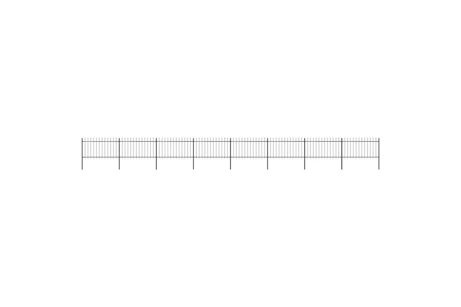 Vidaxl 277618 Garden Fence With Spear Top Steel 13.6x1 M Black