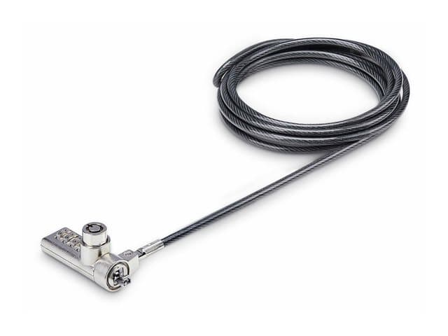 STARTECH.COM - Startech 10-Pack Dual-Access Laptop Lock, 6.5ft (2m) Keyed Alike and Combination Security Cable Lock for K-Slot Devices, Computer Anti-Theft Steel Cable - Security cable lock - black & silver - 2 m (pack of 10)