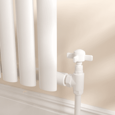 Maesta White Traditional Manual Angled Radiator Valves (pair)
