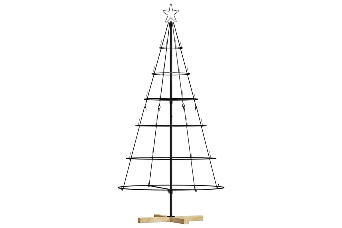 Vidaxl Christmas Cone Tree With Stand Black 150 Cm Steel