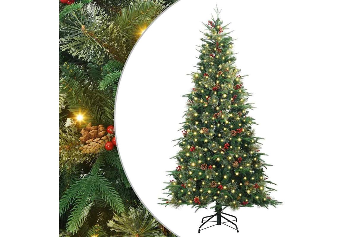 Vidaxl Artificial Hinged Christmas Tree Green 180 Cm Pe And Pvc