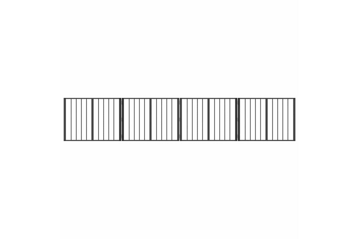 Vidaxl Dog Gate 4 Pcs Black 80 X 60 Cm Galvanised Steel