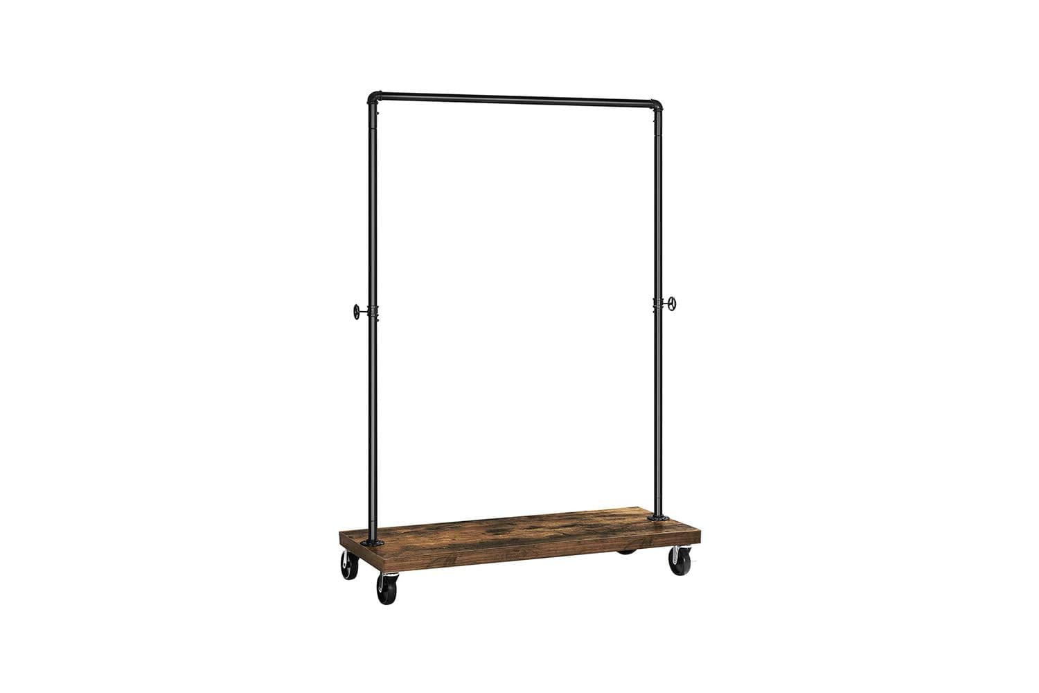 Vasagle Industrial Pipe Style Rolling Garment Rack with Shoe Shelf