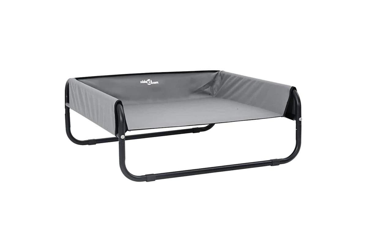 Dog Bed Light Grey L Oxford Fabric And Steel