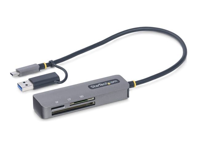 STARTECH.COM - Startech USB 3.0 Multi-Media Memory Card Reader, SD/microSD/CompactFlash Card Reader, Portable USB 5Gbps Card Adapter, External USB-C Card Reader with Attached USB-A Adapter - Works with Any Operating System (FCREADMICRO3V2) - card reader - USB 3.0/USB-C