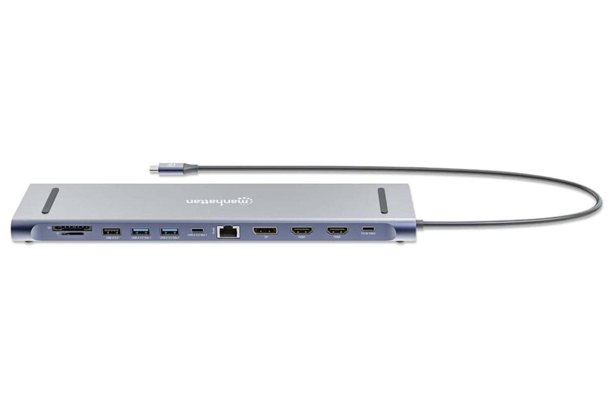 Manhattan USB-C PD 12-in-1 Triple Monitor 4K Docking Station