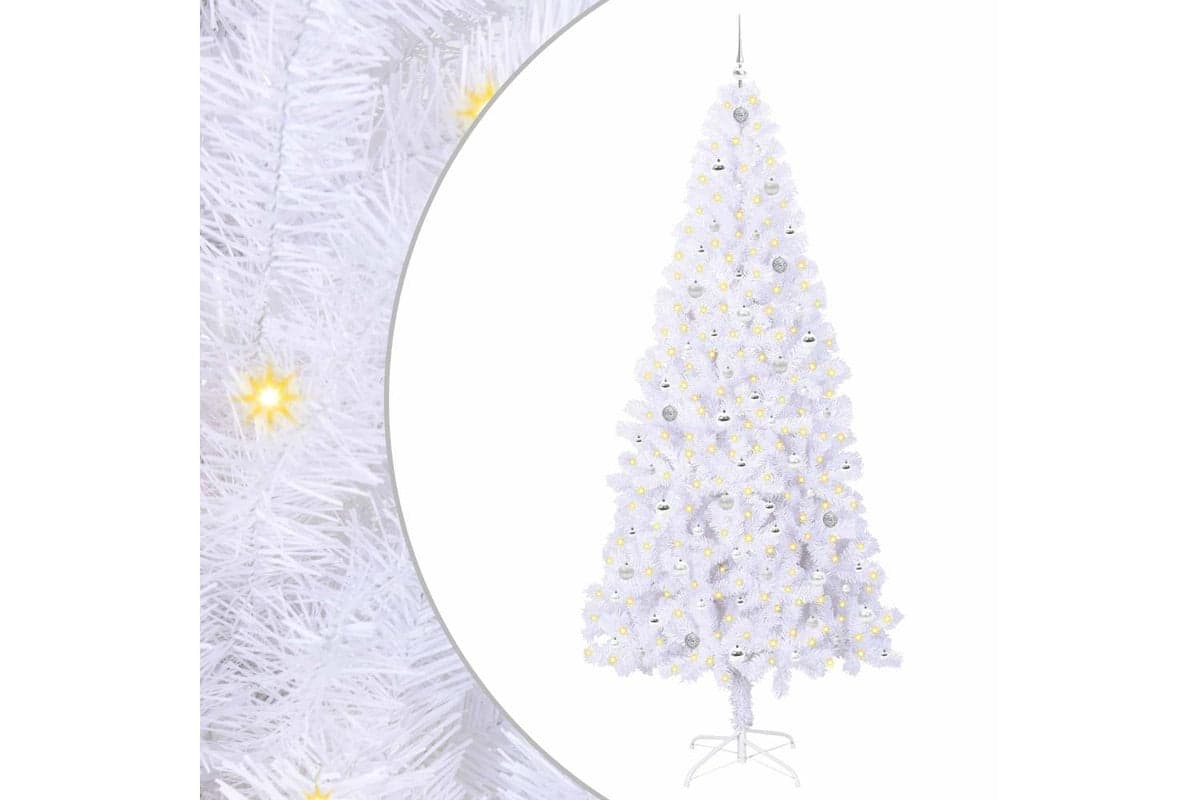Vidaxl Artificial Christmas Tree With Stand White 240 Cm Pvc And Steel