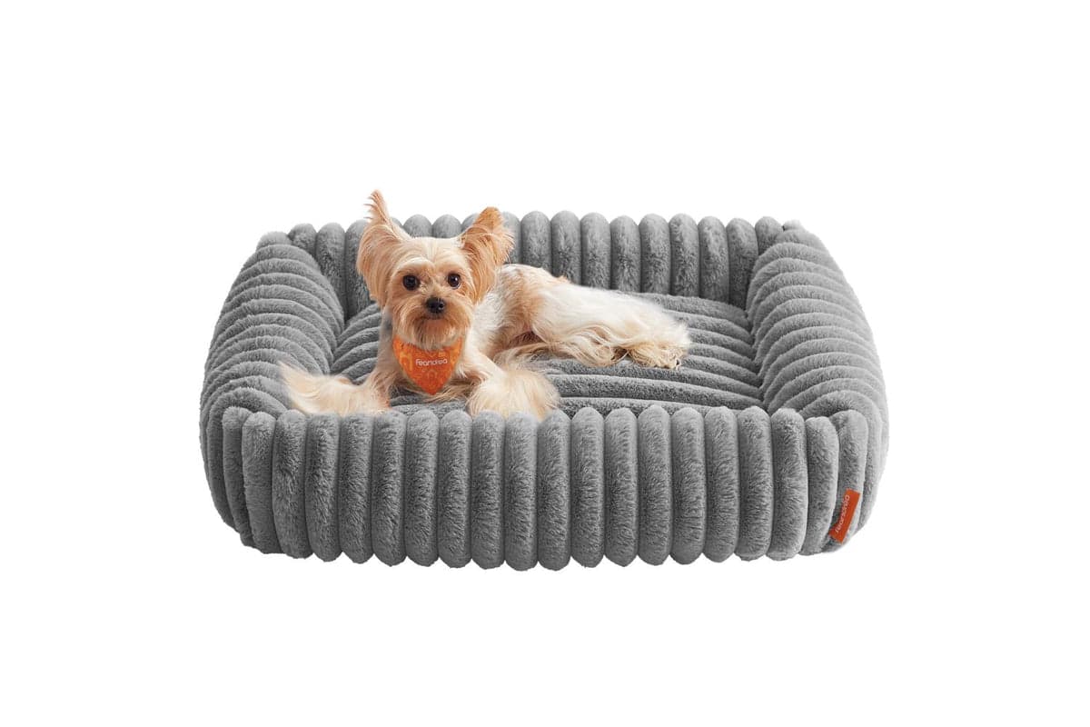 Feandrea Dog Bed | Dog Bed | Ribbed Faux Rabbit Fur | 71 X 55 X 18 Cm