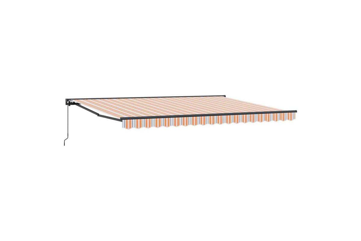 Vidaxl Retractable Awning Manual Multicolour Stripe 450x300 Cm Fabric