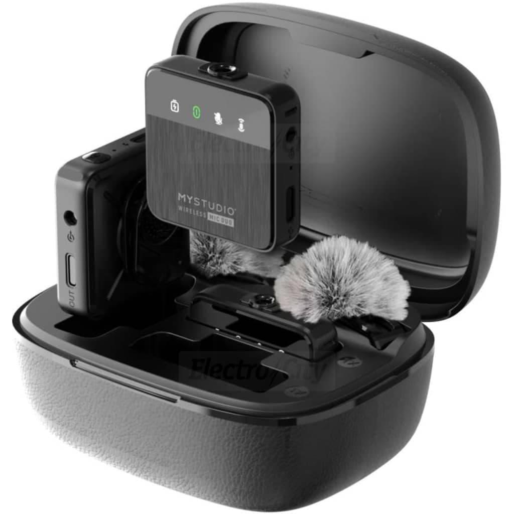 Easypix MyStudio MIC DUO Wireless Lavalier Microphone System with Charging Case