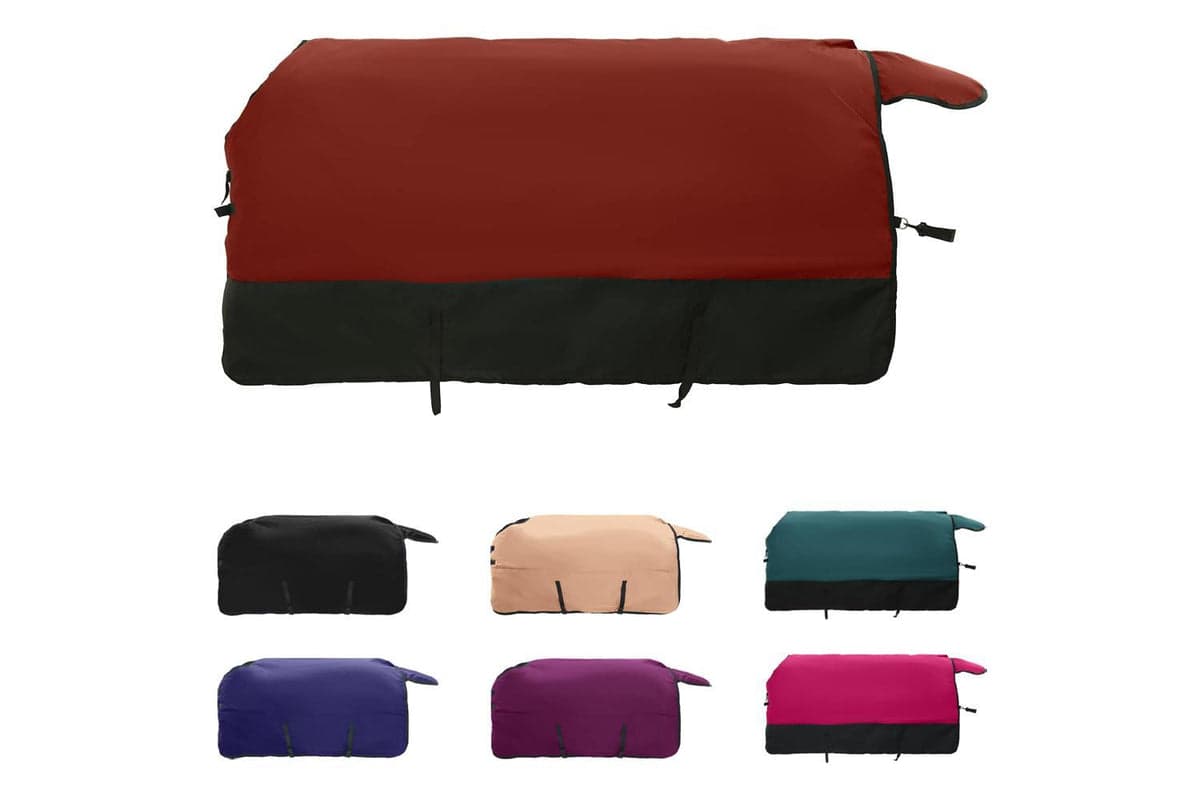 Vidaxl Horse Blanket Bordeaux And Black 115 Cm Polyester