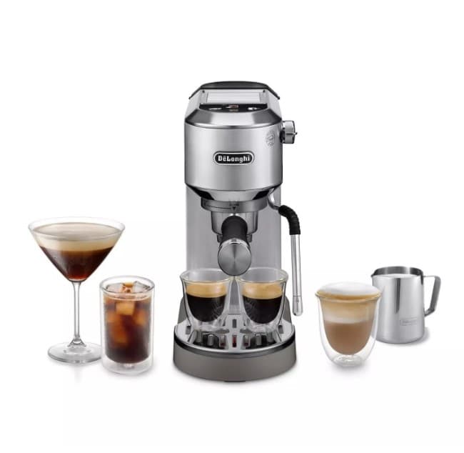 Delonghi Dedica Duo Espresso Coffee Machine with Cold Brew Option | Stainless Steel | EC890.M