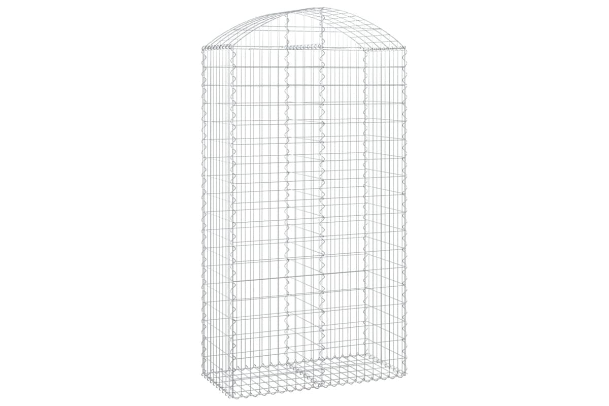 vidaXL 153439 Arched Gabion Basket 100x50x180/200cm Galvanised Iron