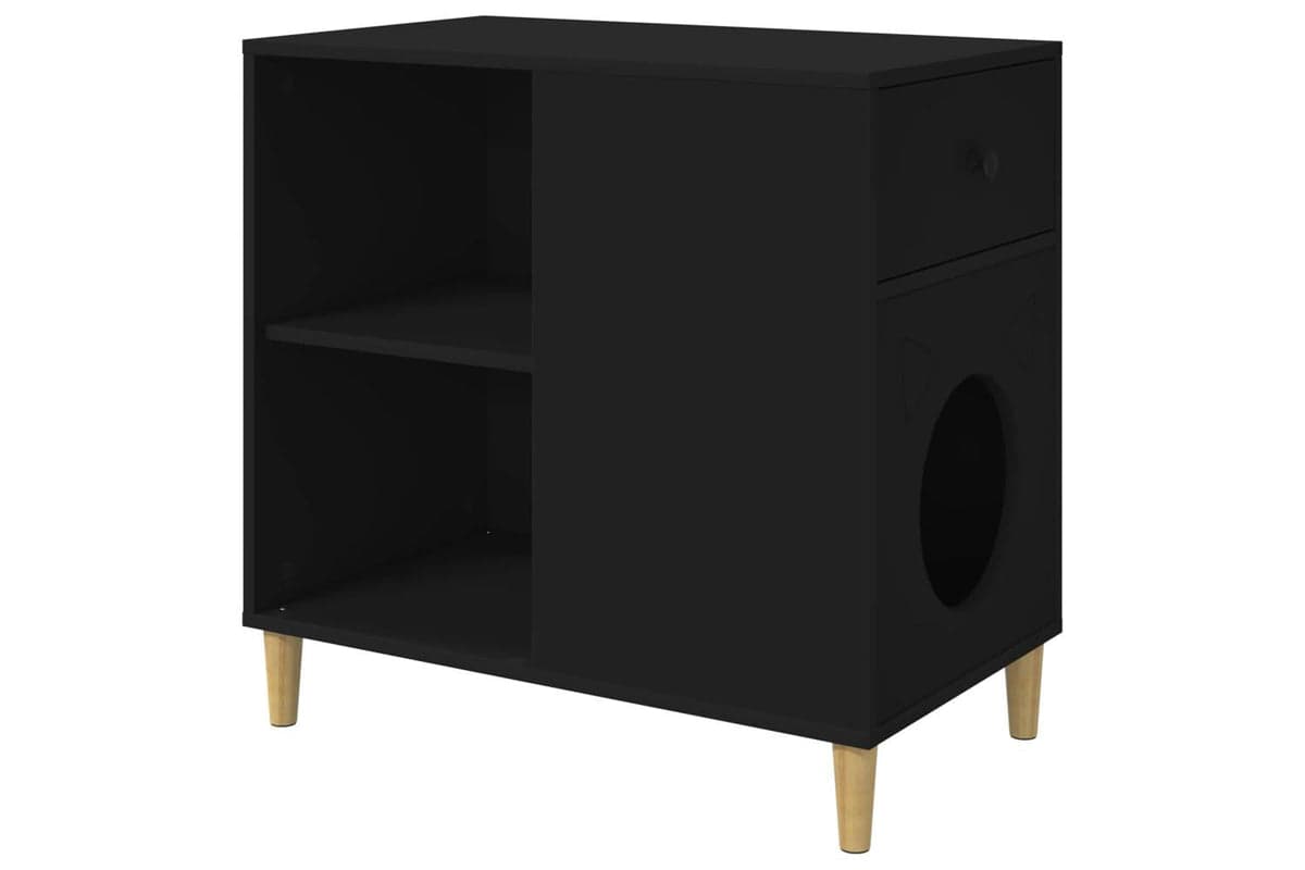 Vidaxl Cat House Black 72 X 425 X 70 Cm Engineered Wood