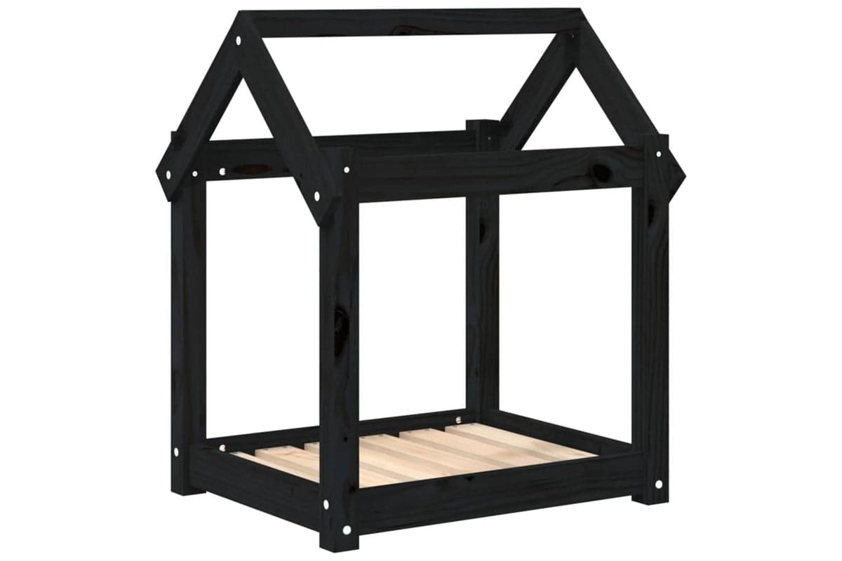 Dog Bed Black 61x50x70 Cm Solid Wood Pine