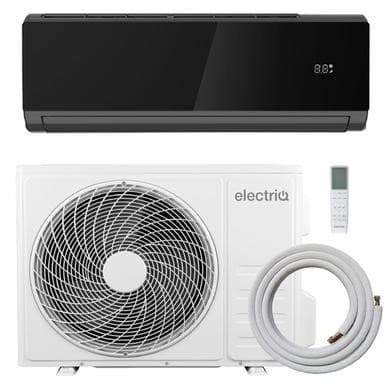 Refurbished electriQ iQool 24000 BTU WiFi Smart A++ Wall Mounted Split Air Conditioner with Heat Pump - 5m Pipe Kit Included - Black