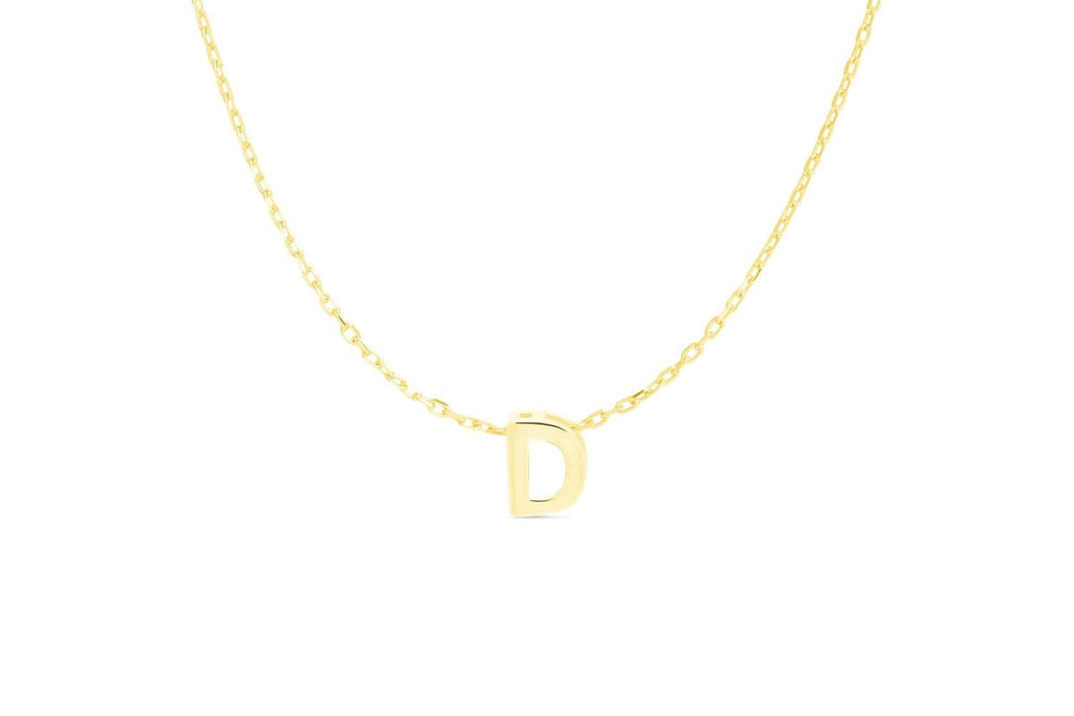 Luxenter Sterling Silver Gold Letter Fashion Necklace For Everyday Statement
