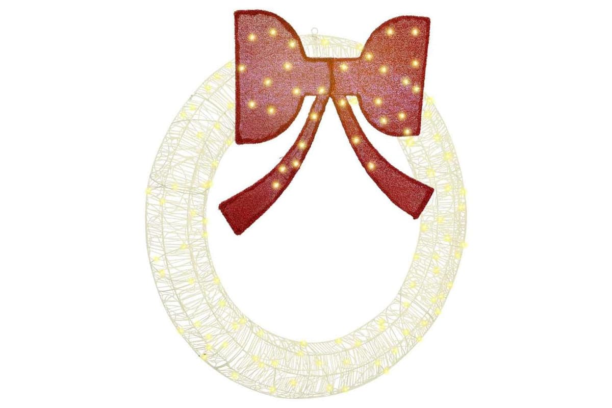 Wreath With 150 Leds Warm White 120 Cm Acrylic