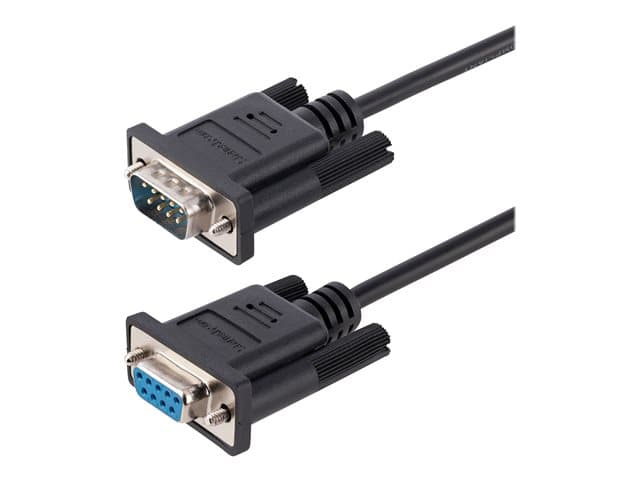 STARTECH.COM - StarTech 3m RS232 Serial Null Modem Cable, Crossover Serial Cable w/Al-Mylar Shielding, DB9 Serial COM Port Cable Female to Male, Compatible w/DTE Devices - Tool-Less Design w/Thumbscrews, Black, F/M (9FMNM-3M-RS232-CABLE)