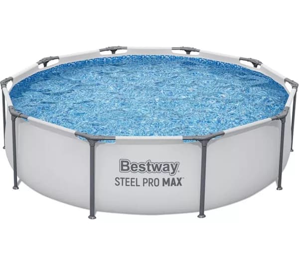 BESTWAY 10ft x 30" Steel Pro Max BW56408GB-21 Round Swimming Pool - Grey