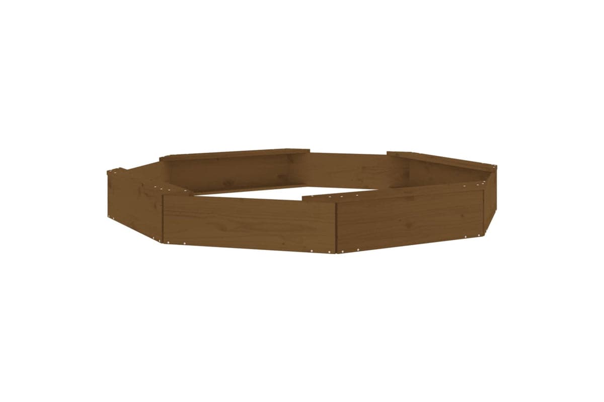 vidaXL 825019 Sandbox With Seats Honey Brown Octagon Solid Wood Pine