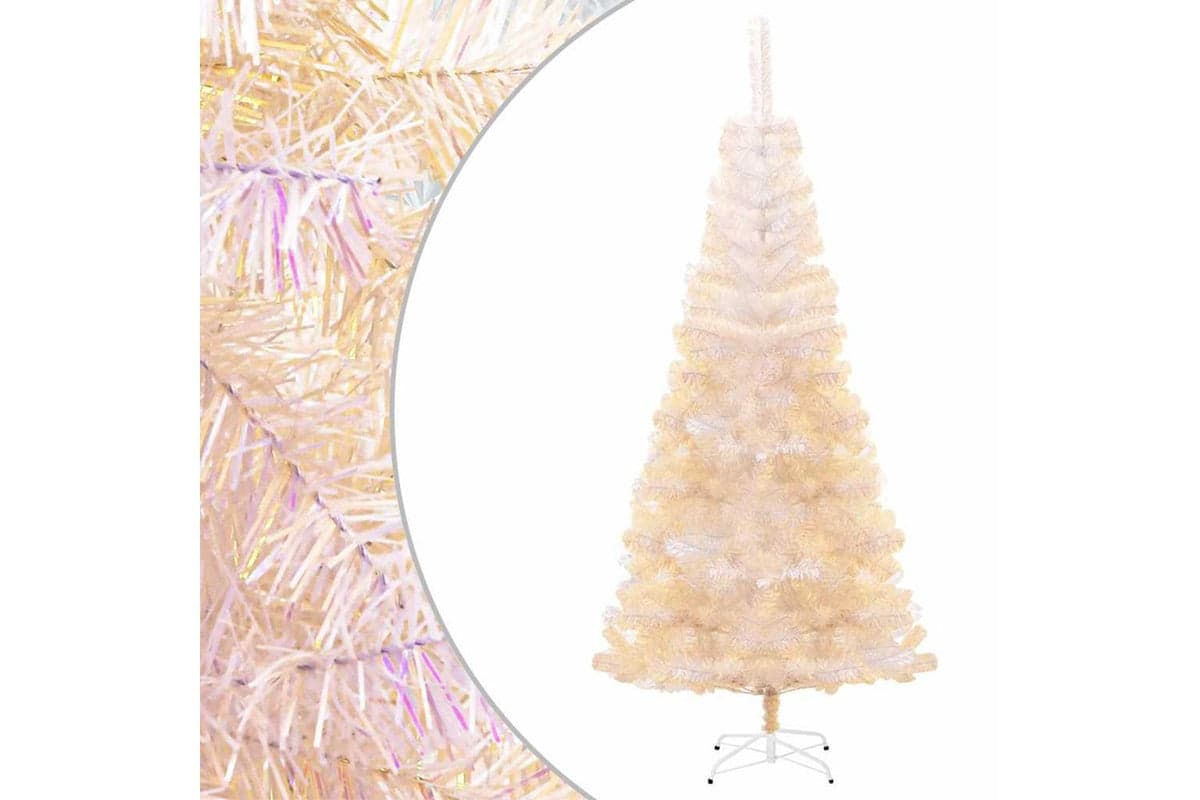 Vidaxl Artificial Christmas Tree With Iridescent Tips White 240 Cm Pvc