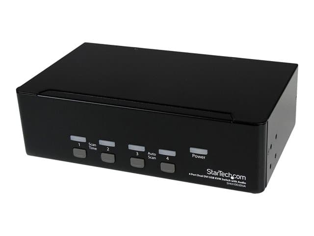 STARTECH.COM - Startech 4-Port Dual KVM Switch with Audio for DVI Computers - Built-in USB Hub (SV431DD2DUA) - KVM / audio / USB switch - 4 ports