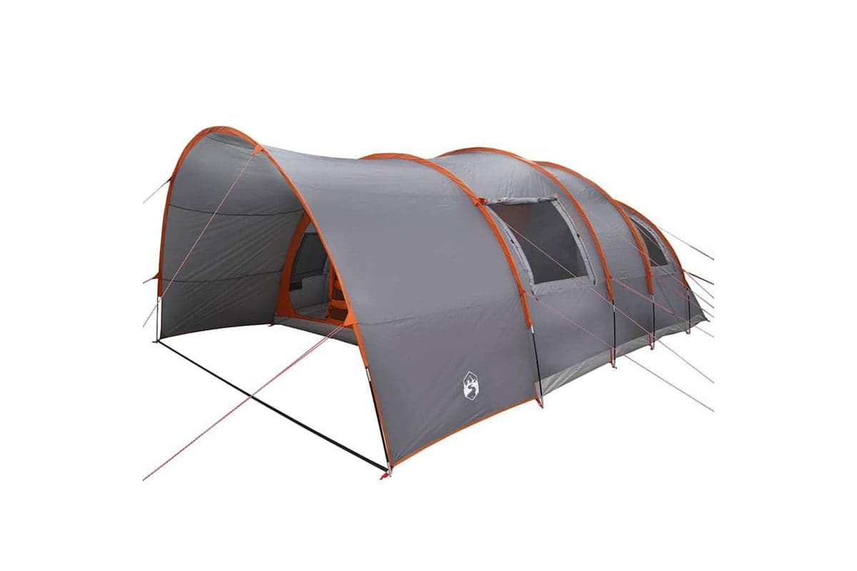 Vidaxl Tunnel Tent With Roof Grey And Orange 710 X 460 X 245 Cm