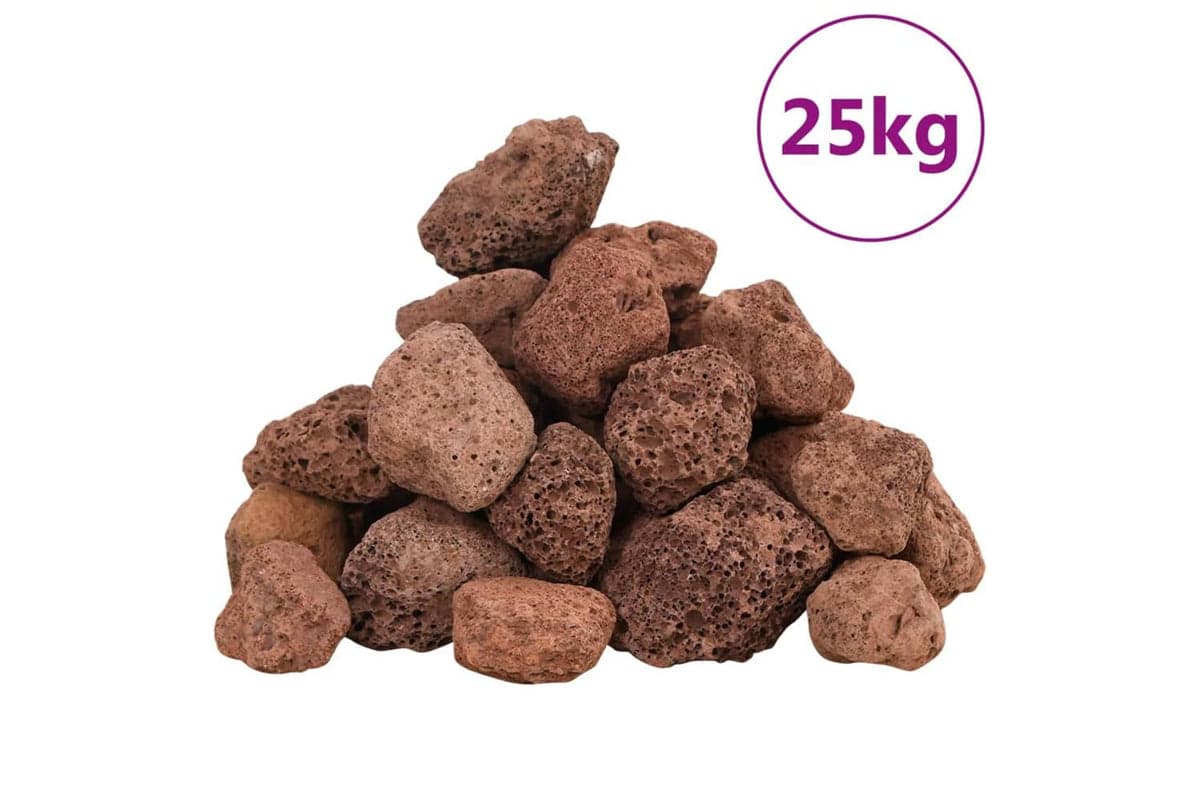 Vidaxl Volcanic Rocks 25 Kg Red 3-5 Cm