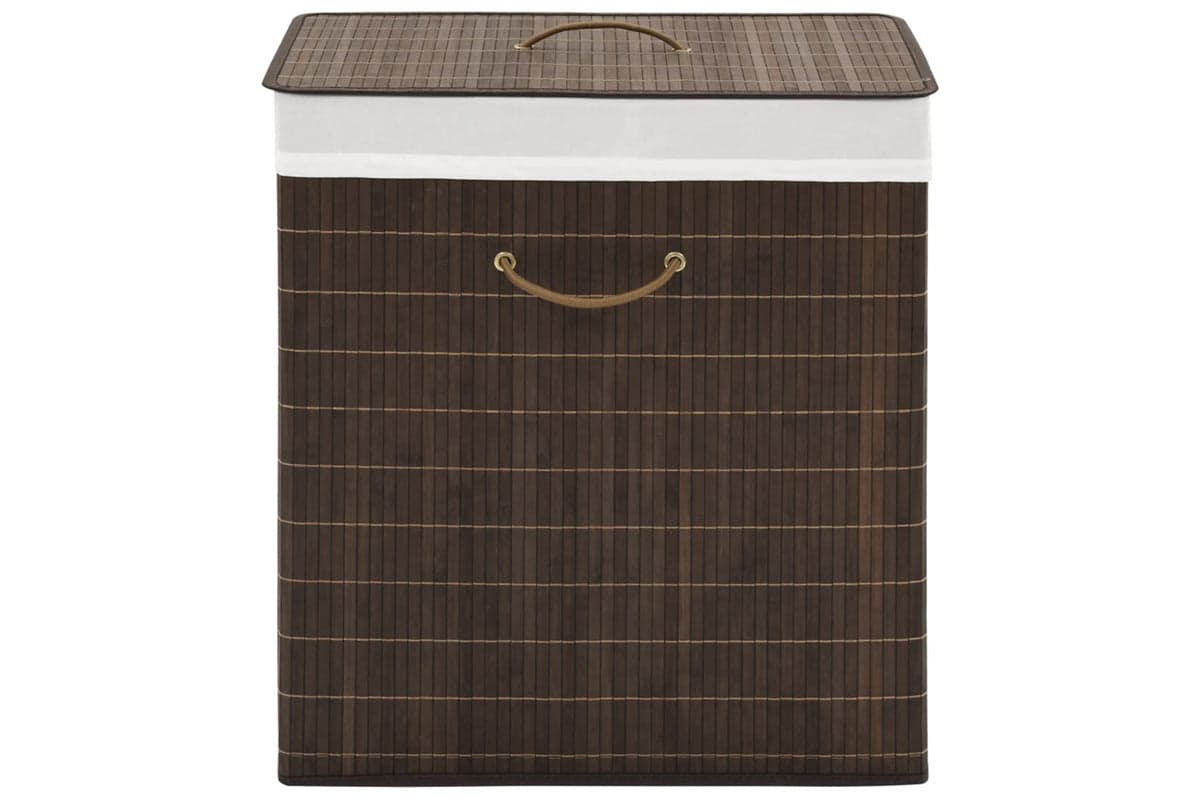 Vidaxl 245582 Bamboo Laundry Bin Rectangular Dark Brown