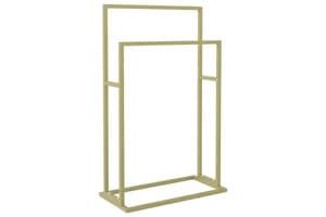 vidaXL 343089 Freestanding Towel Rack Gold 48x24x78.5cm Iron