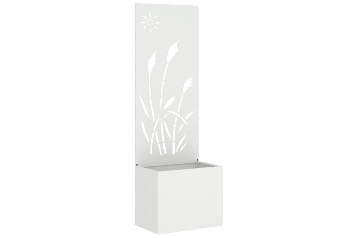 Garden Privacy Screen White 50 X 140 Cm Cold-rolled Steel