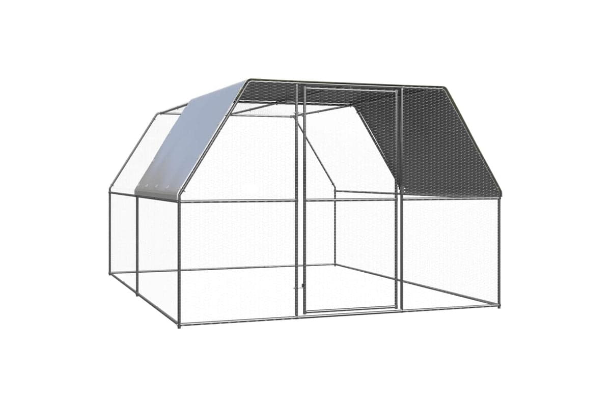 Vidaxl Outdoor Chicken Cage 3x4x2 M Galvanised Steel