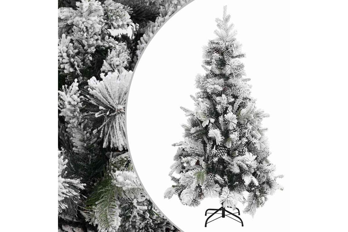 Vidaxl Christmas Tree With Flocked Snowcones 225 Cm Pvc