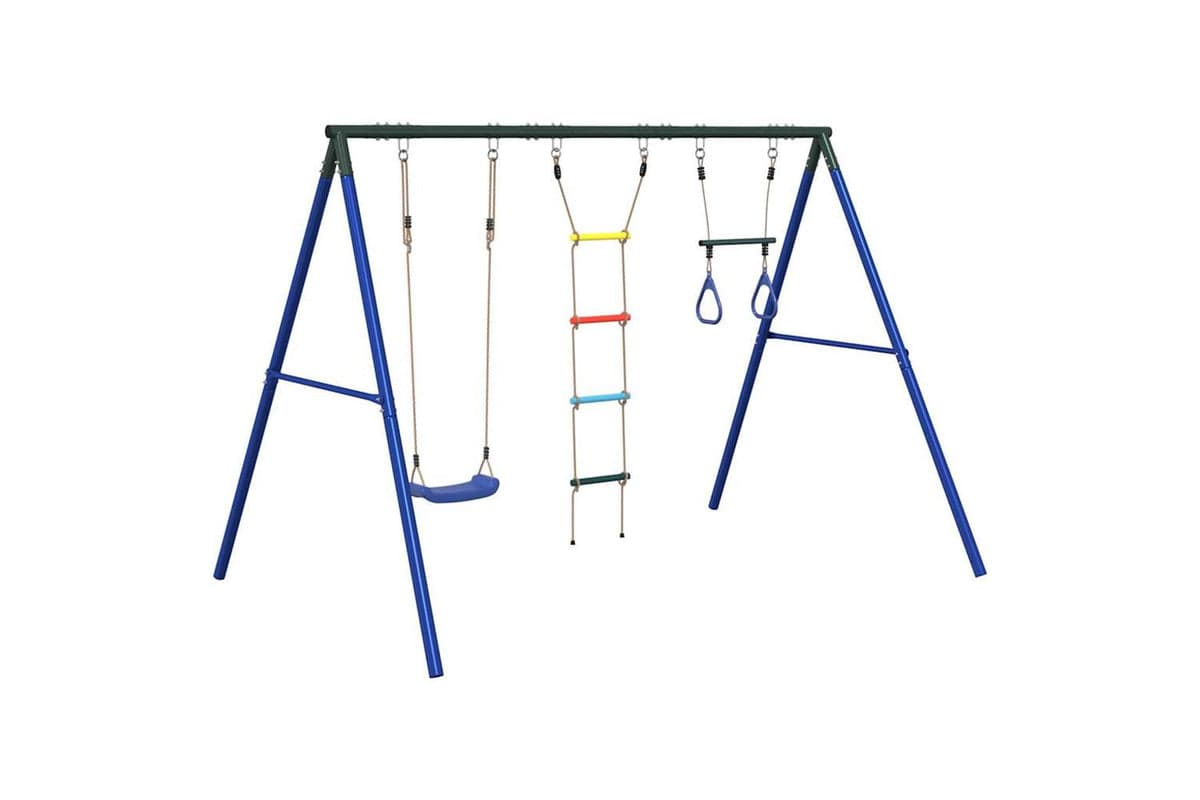 vidaXL 3283593 Outdoor Swing Set With Swing, Trapeze, Ladder