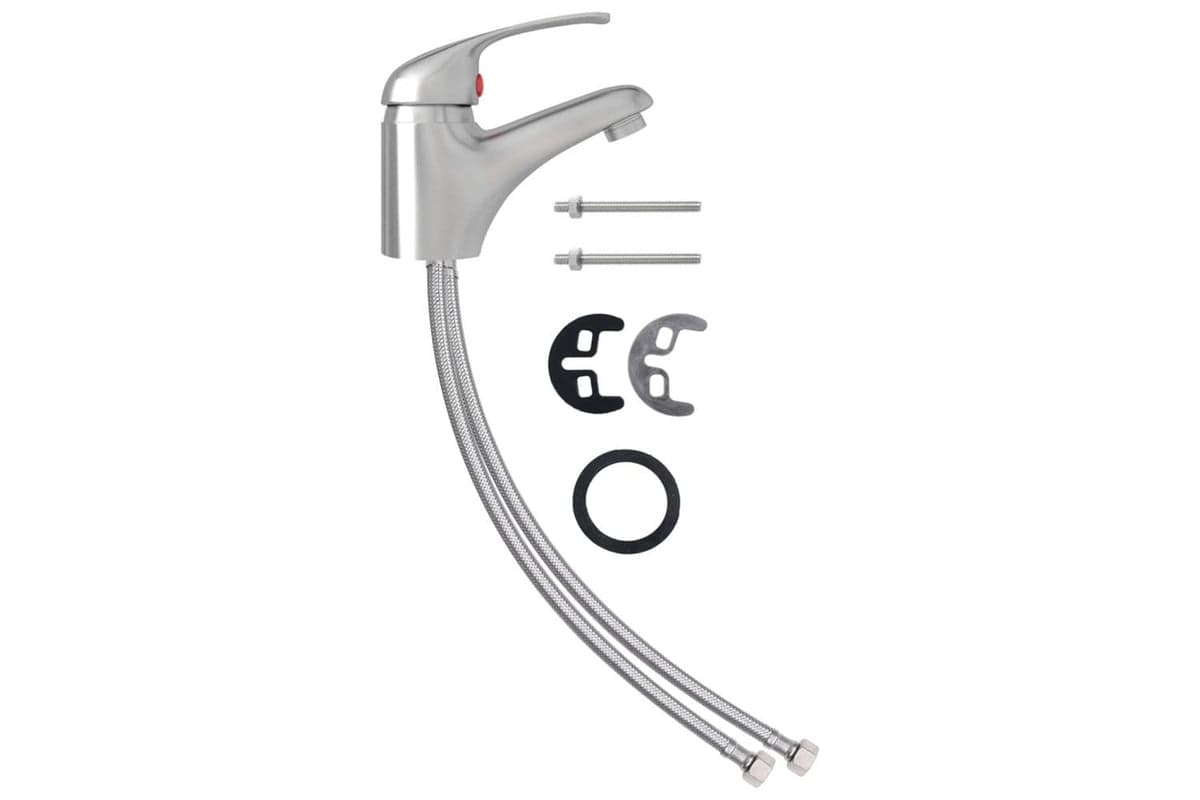 vidaXL 149083 Basin Mixer Tap Silver 13x10cm