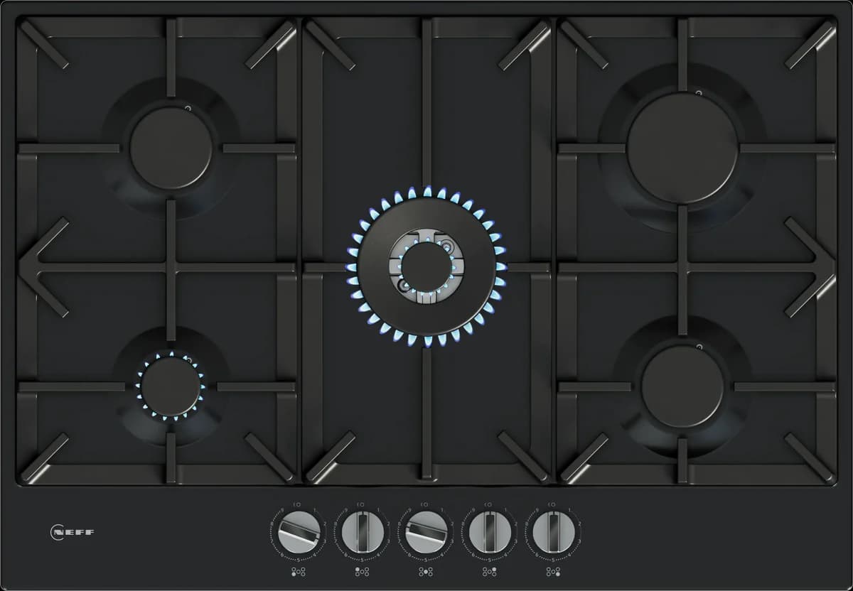 NEFF N70 75cm 5 Burner Gas Hob - Black | T27CIQ8S0