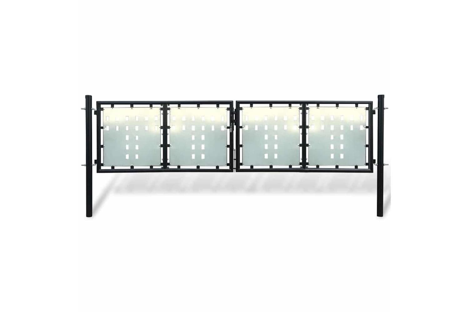 vidaXL 141691 Black Double Door Fence Gate 300 X 150cm