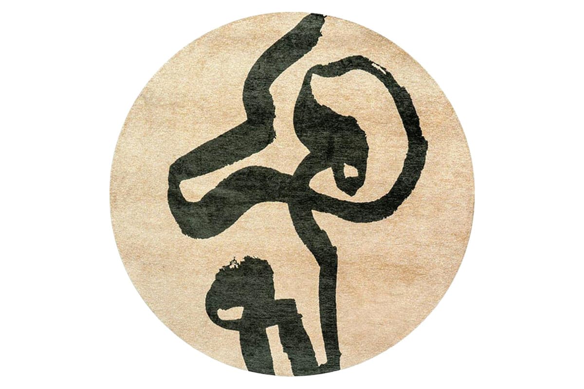 Louis De Poortere | Ribbon Garden Spirit Eco Round Rug | Beige/Green | 140 x 140 cm
