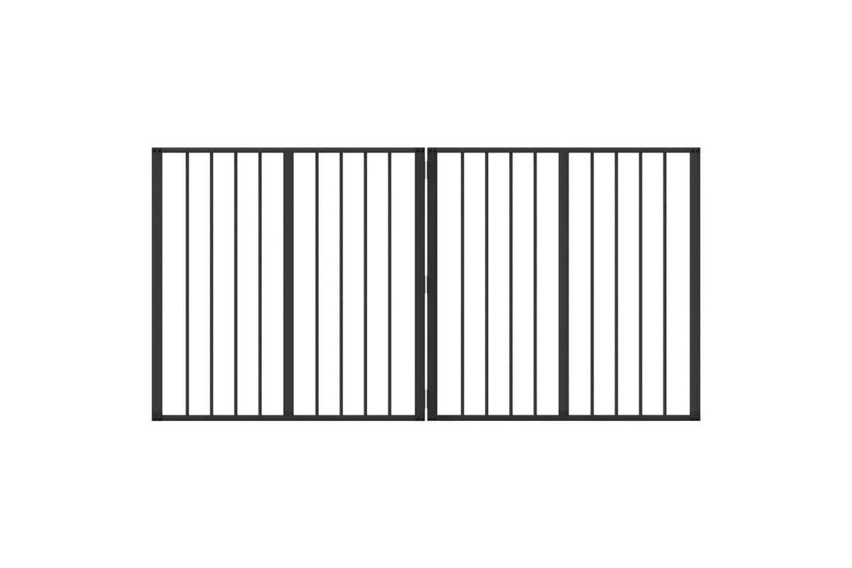 Vidaxl Dog Gate 2 Pcs Black 80 X 80 Cm Galvanised Steel