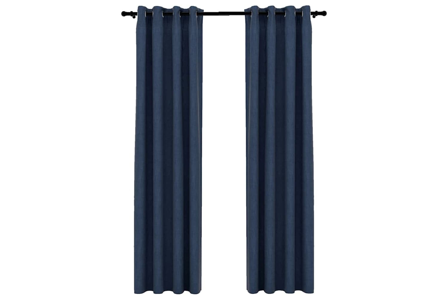 Vidaxl Linen-look Blackout Curtains With Grommets 2 Pcs Blue 140x225cm