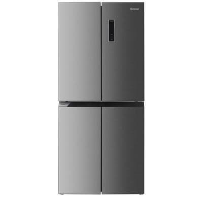 Refurbished Indesit Push&Go INGF6421XP4UK Freestanding 421 Litre Four Door American Fridge Freezer Grey